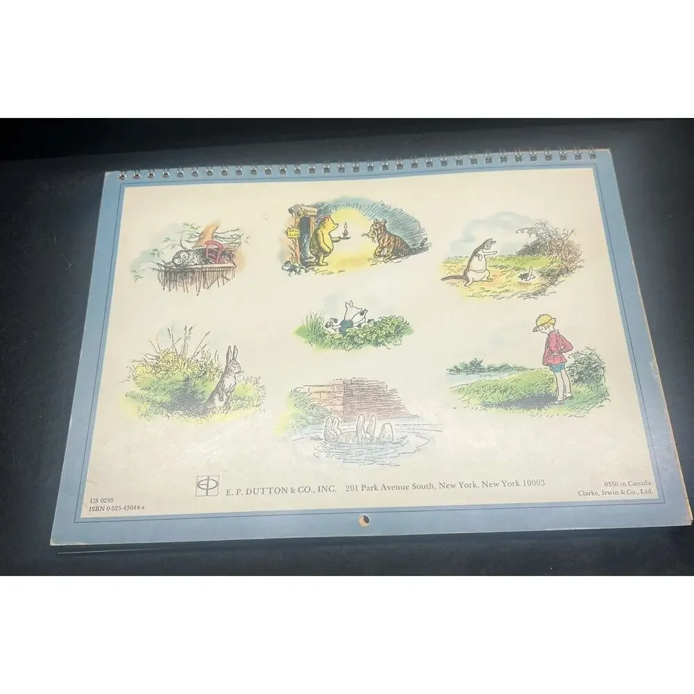 Vintage 1977 Winnie‎ The Pooh Calendar Book Frameable Pages Piglet, Tigger